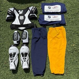 NHL CCM LTP Ice Hockey Chest Protector,Elbow Pads,Shin Guards, Socks & 2 Jerseys